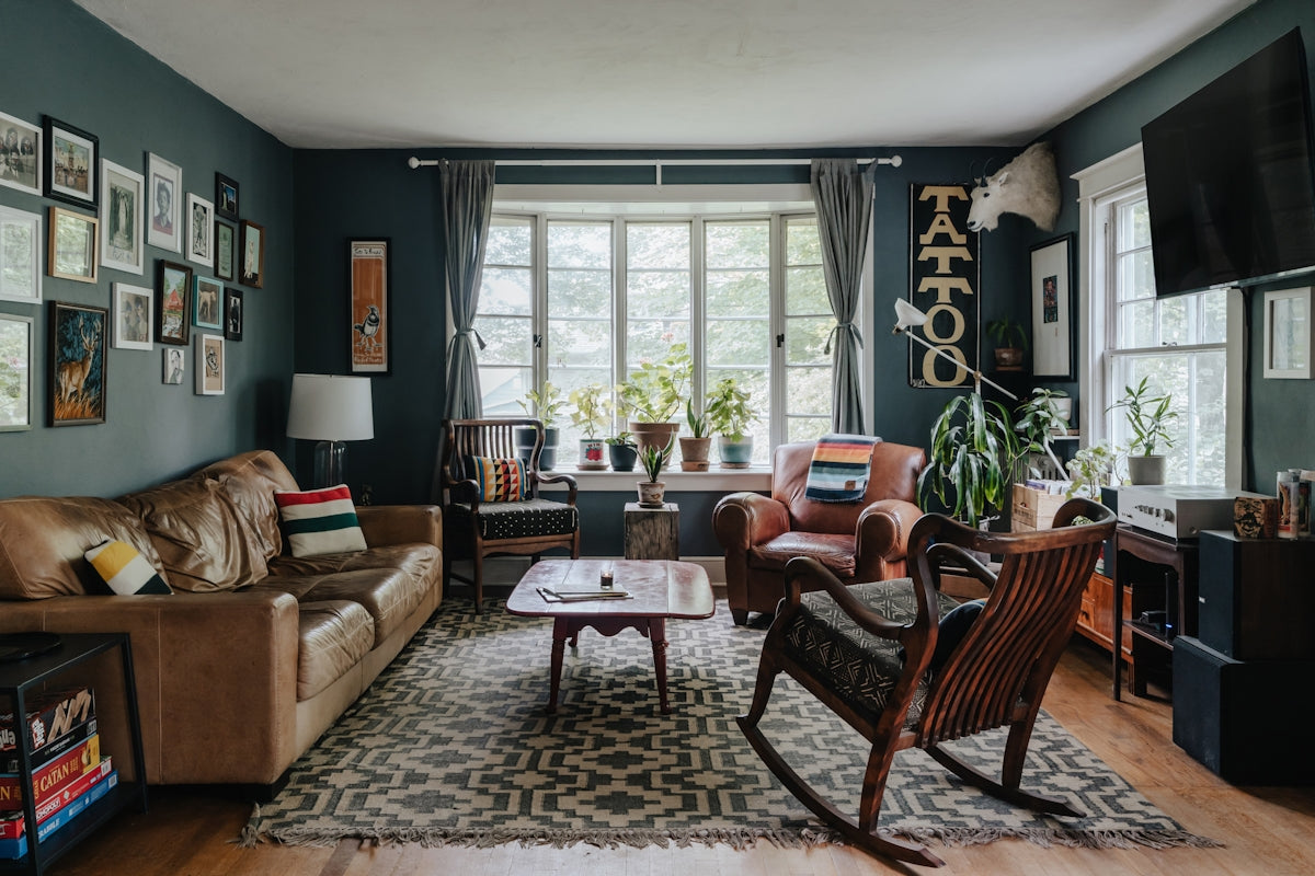 A living room filled with furniture and a flat screen TV