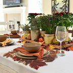 Autumn Maple Leaf Embroidered Table Runner & Placemats
