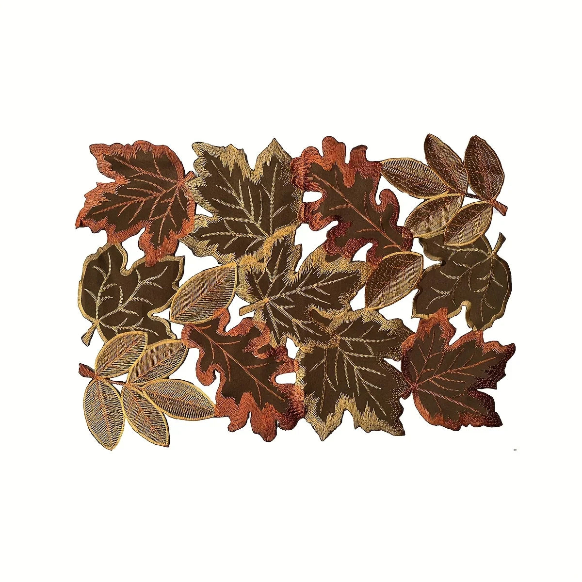 Autumn Maple Leaf Embroidered Table Runner & Placemats