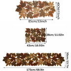 Autumn Maple Leaf Embroidered Table Runner & Placemats