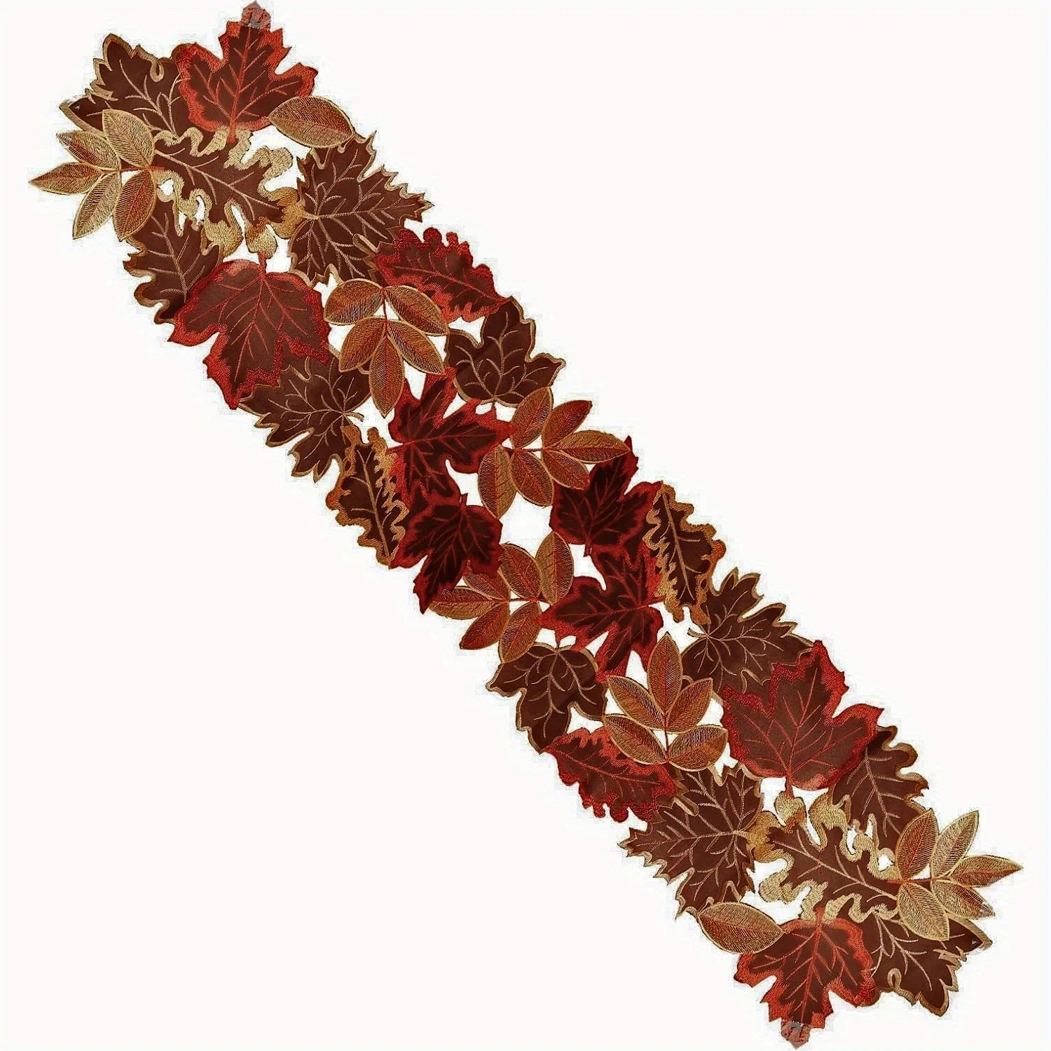 Autumn Maple Leaf Embroidered Table Runner & Placemats