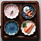 Ceramic Flower Sauce Dish – Mini Porcelain Dipping Bowl for Soy Sauce, Nuts & Charcuterie