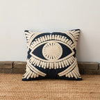 Evil Eye Embroidered Cotton Cushion Cover