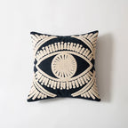 Evil Eye Embroidered Cotton Cushion Cover