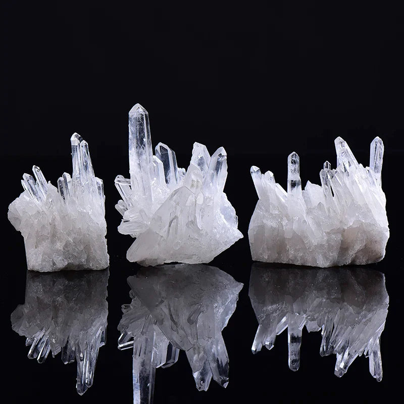 Natural White Quartz Crystal Cluster – Healing Reiki Stone for Home Decor