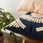 Evil Eye Embroidered Cotton Cushion Cover