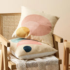 Abstract Geometric Embroidered Cushion Cover – Colorful Boho Pillowcase