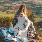 Aztec Boho Throw Blanket Decorative Bed Blankets Geometric Flower Sofa Couch Tassels Home Decor