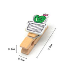 Cactus Wooden Photo Clips Set (10 Pack with Twine)