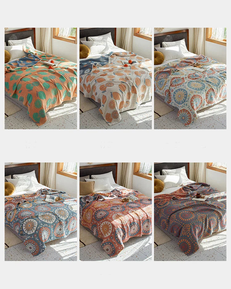 Bohemian Cotton Gauze 4-Layer Muslin Quilt