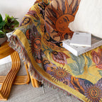 Boho Celestial & Nature-Inspired Woven Throw Blanket