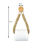 Boho Rope Toilet Paper Holder – Nail-Free Wall Mounted Handtowel Rack for Bathroom Storage & Decor