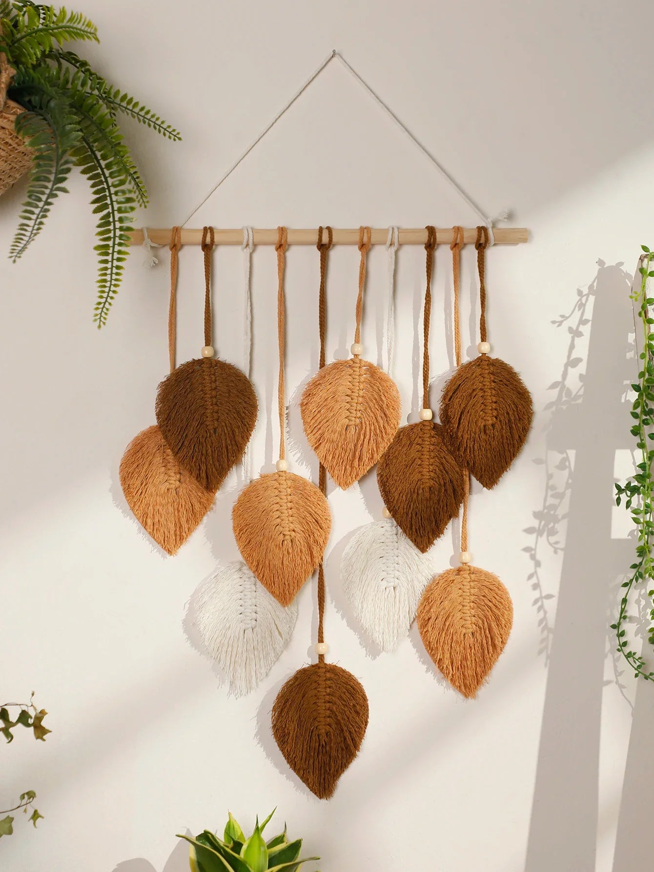 Leaf Macrame Wall Tapestry – Boho Cotton Wall Hanging