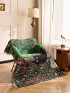 Cat Woven Throw Blanket – Jacquard Tapestry Sofa Cover for Cozy Home & Picnic Use