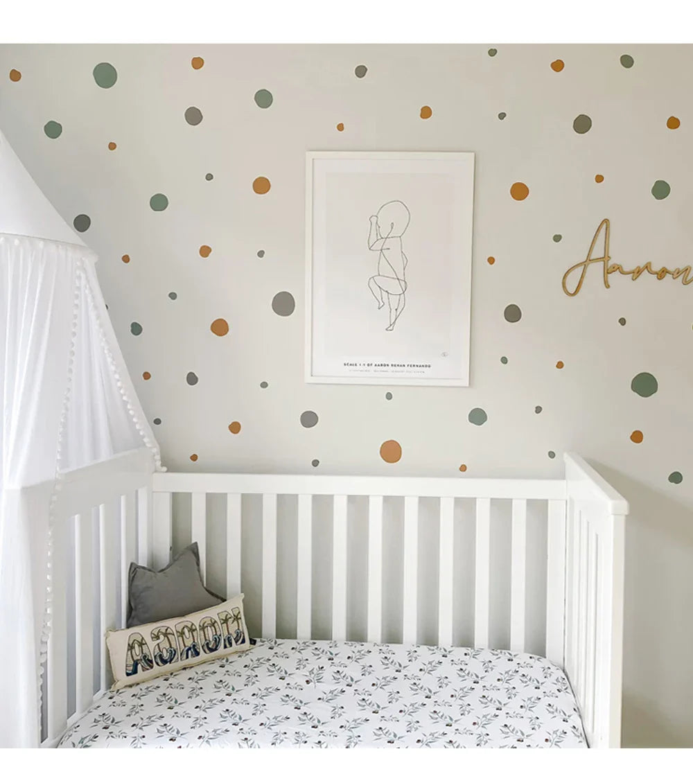 Boho Polka Dot Wall Stickers – Colorful Removable Nursery Decals