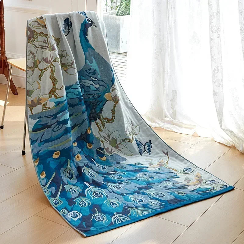 Cotton Gauze Floral Bath Towel