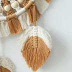 Boho Round Decorative Leaf Macrame Wall Mirror