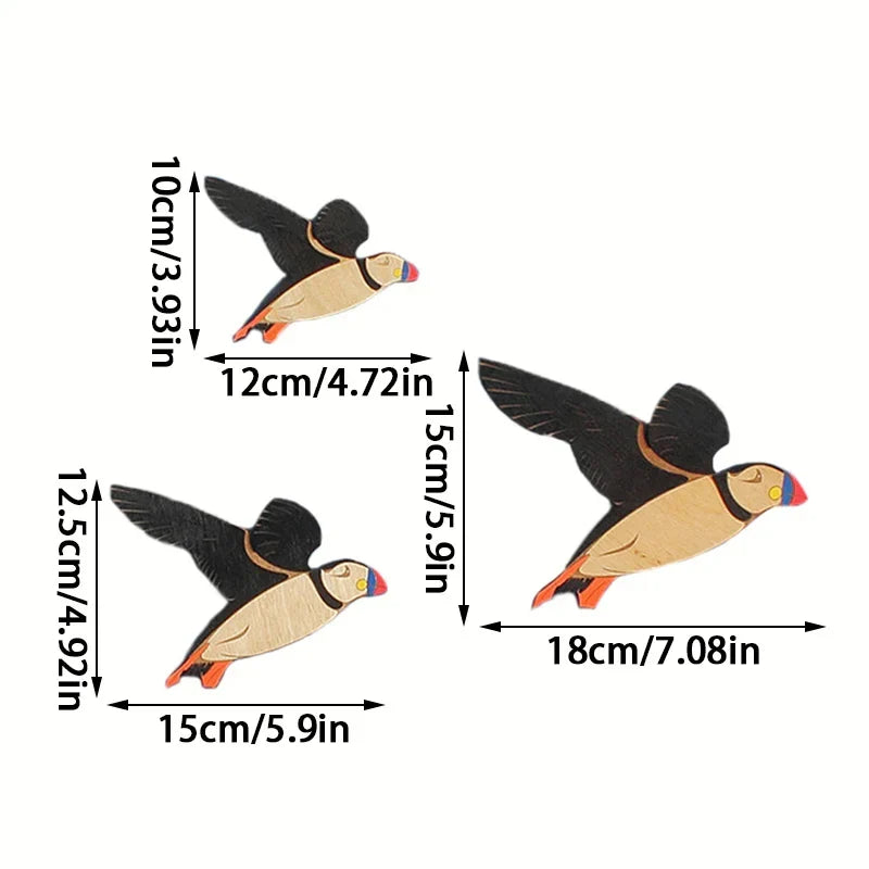 3-Piece Wooden Bird Wall Decor Set – Patterned Boho Home Decor for Indoors & Outdoors