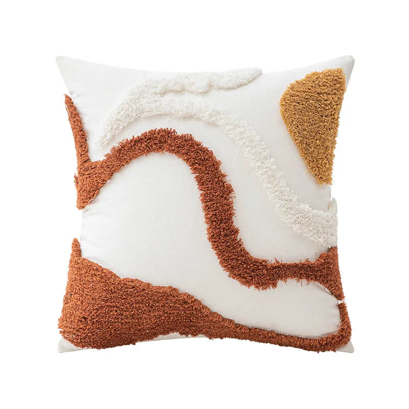 Vintage Nordic Throw Pillow Cover – Block Shapes
