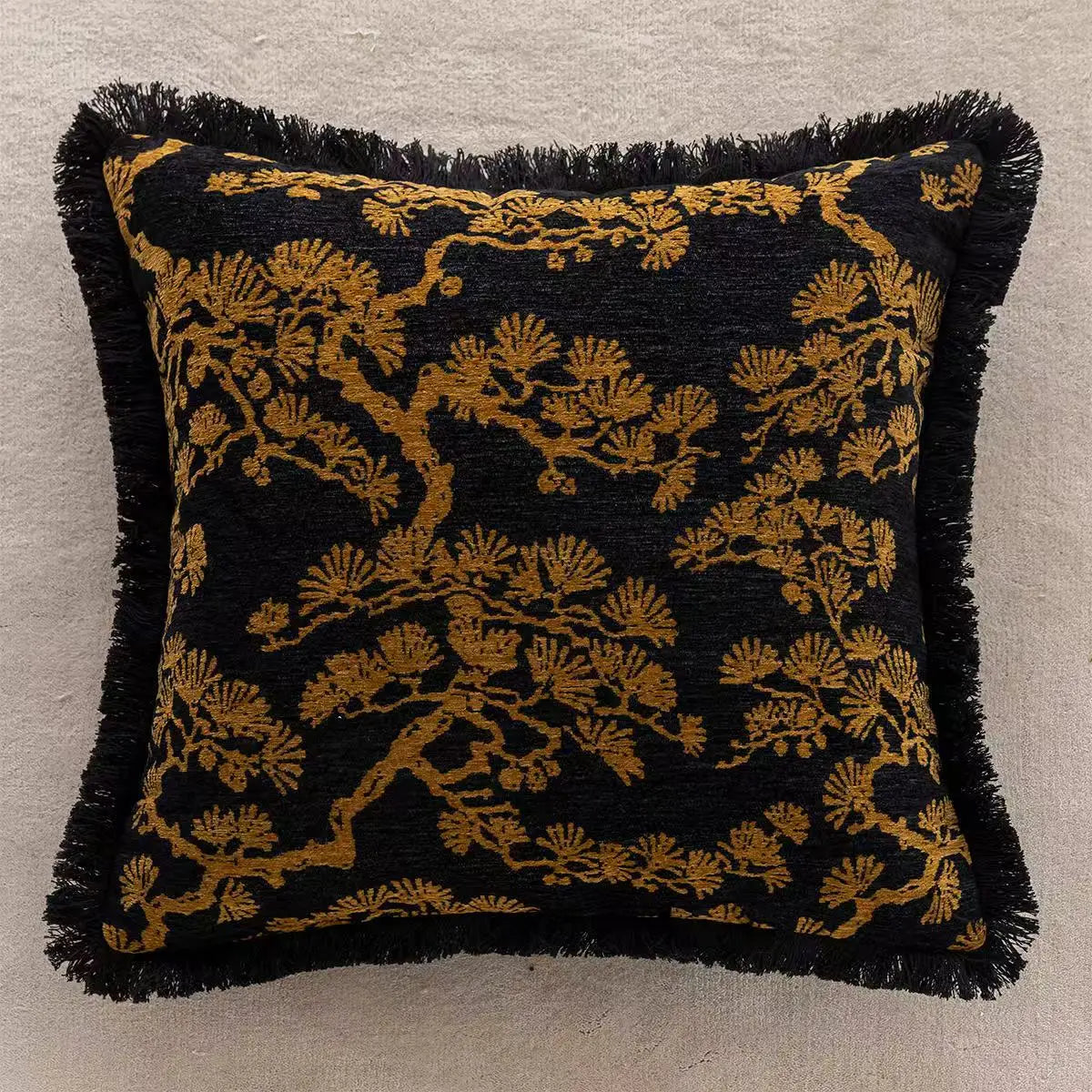 Tiger Embroidered Throw Pillow Cover – Luxury Boho Cushion Case for Sofa, Bed & Home Decor