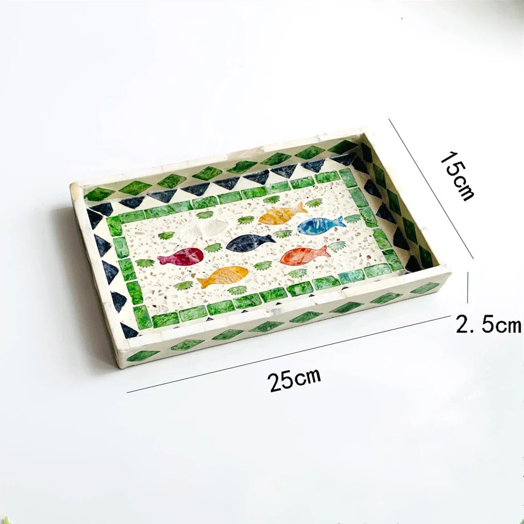 Handmade Shell Tray – Oval & Rectangular Decorative Jewelry Organizer for Boho Home Decor