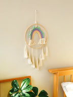 Macrame Rainbow Tapestry – Handmade Boho Wall Hanging for Living Room, Bedroom & Nursery
