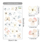 Boho Floral Leaf Wall Stickers – Removable 3D Vinyl Decals for Kids' Nursery & Home Decor - Neutral Flowers