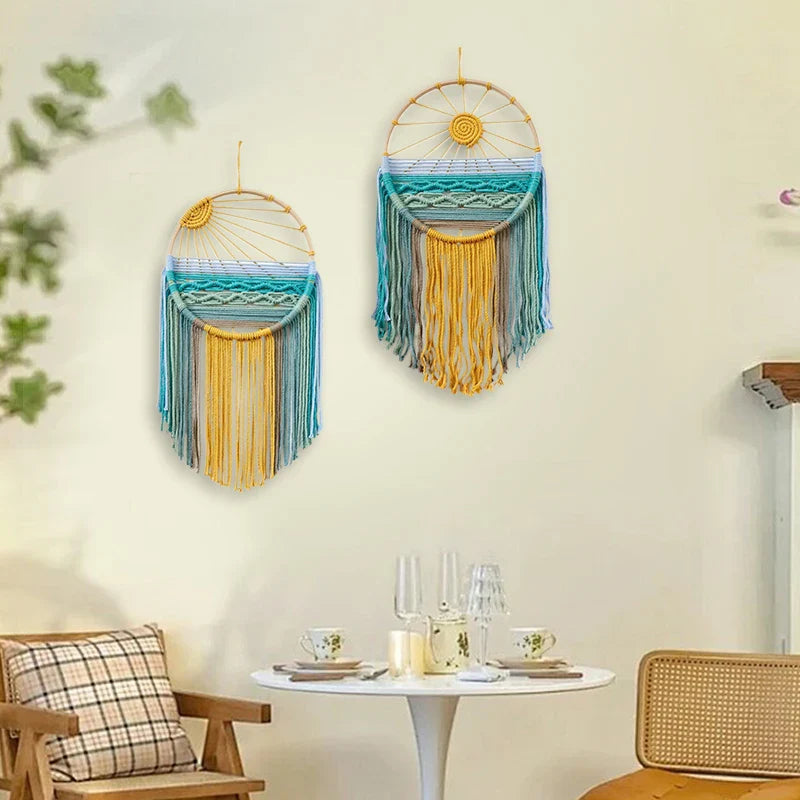 Sunrise & Sunset Woven Boho Cotton Tapestry