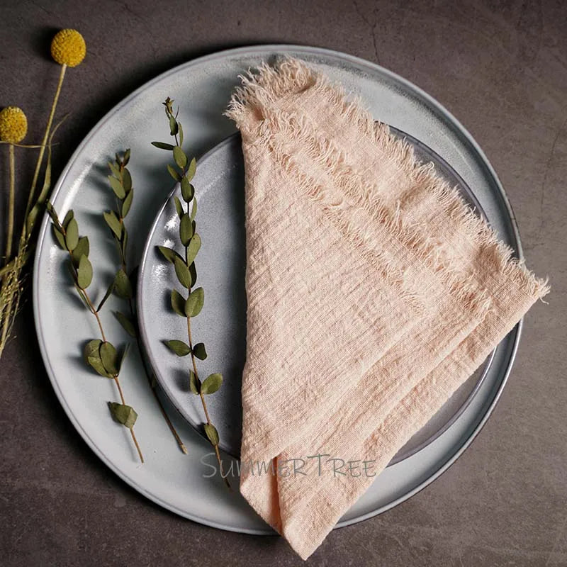 Rustic Cotton Gauze Reusable Napkin – Boho Kitchen & Table Decor - Rust