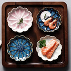 Ceramic Flower Sauce Dish – Mini Porcelain Dipping Bowl for Soy Sauce, Nuts & Charcuterie