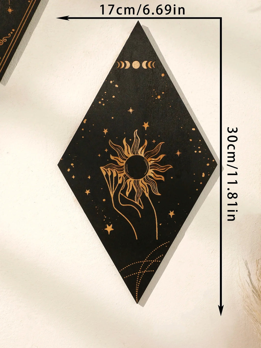 🌙 Wooden Witchy Wall Hanging – Gothic Moon, Sun, Stars & Snake Boho Decor for Mystical Bedrooms & Crafty Corners