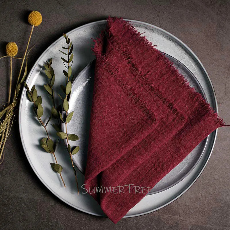 Rustic Cotton Gauze Reusable Napkin – Boho Kitchen & Table Decor