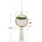 Boho Macrame Wall Hanging with Flower Pot Pocket – Handmade Nordic Round Wall Tapestry | Dorm Room & Home Decor