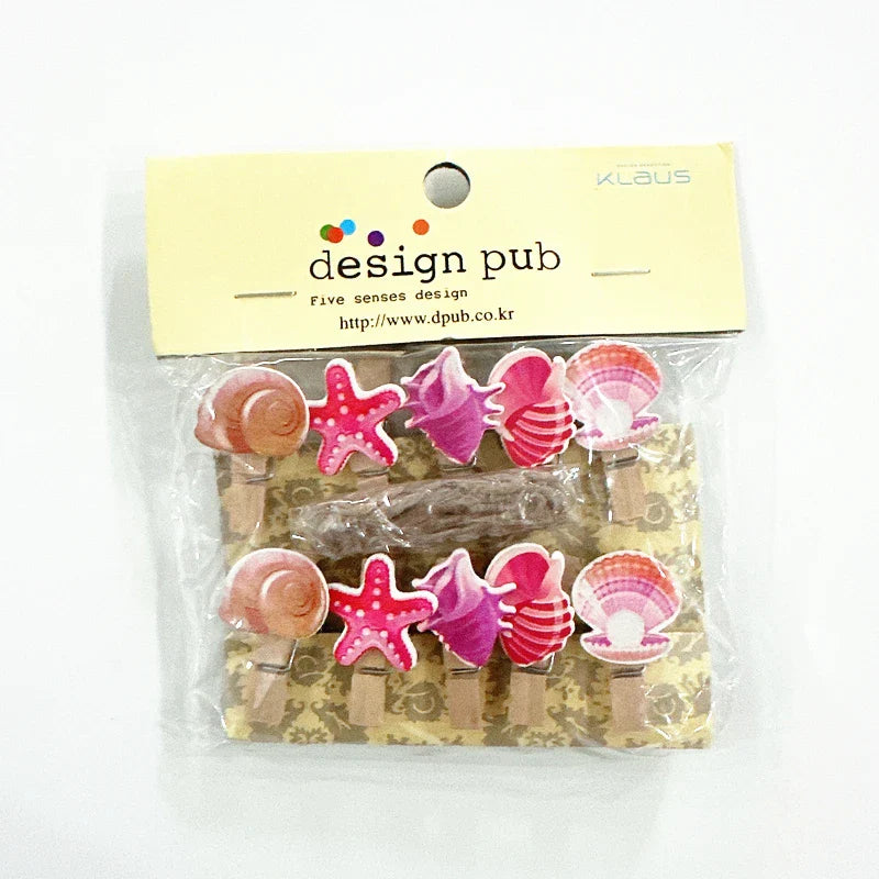 Whimsical Wooden Photo Clips (Set of 10)