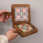 Boho Wood & Decorative Tile Trivet