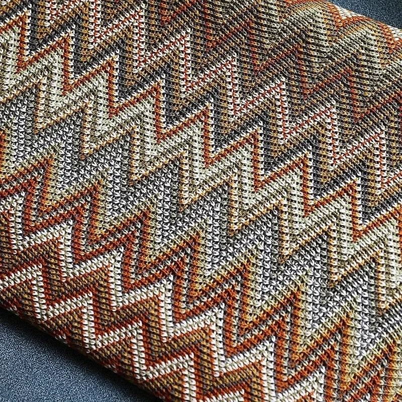 Boho Woven Throw Blanket – Zigzag Stripes with Tassels, Soft & Lightweight Decorative Blanket