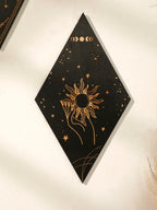 🌙 Wooden Witchy Wall Hanging – Gothic Moon, Sun, Stars & Snake Boho Decor for Mystical Bedrooms & Crafty Corners