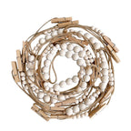 Boho Wall Hanging Photo Display with Wooden Beads & Clips