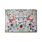 Floral Deer Forest Woven Throw Blanket