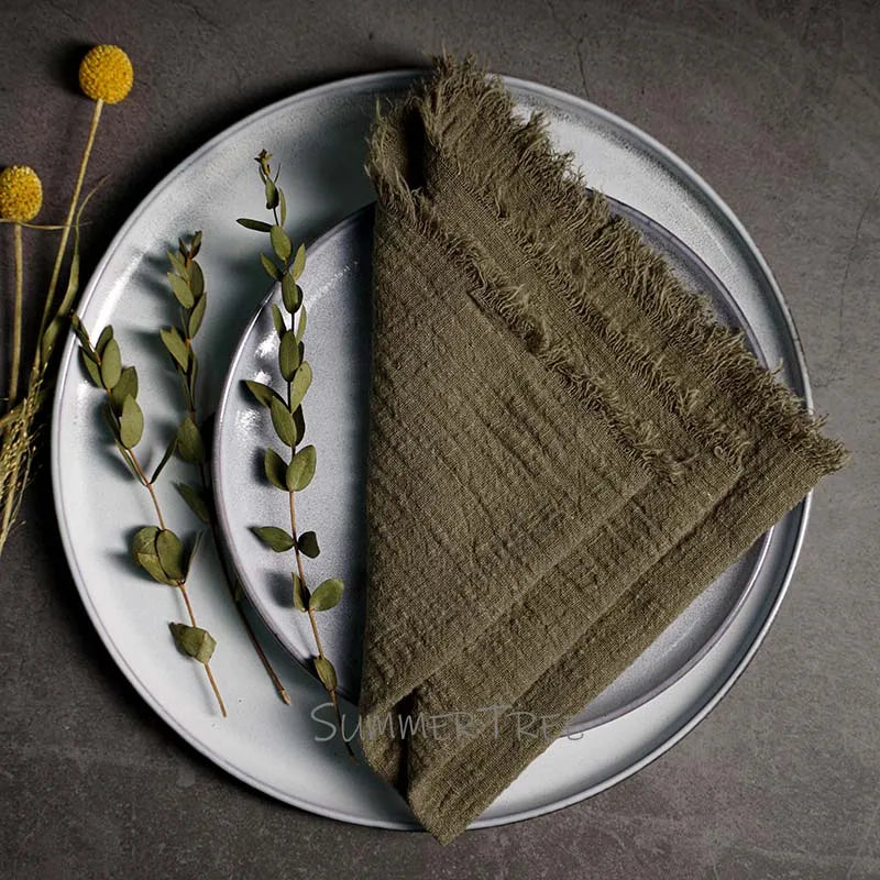 Rustic Cotton Gauze Reusable Napkin – Boho Kitchen & Table Decor - Rust