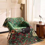 Cat Woven Throw Blanket – Jacquard Tapestry Sofa Cover for Cozy Home & Picnic Use