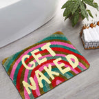 GET NAKED Tufted Bath Mat – Colorful Microfiber Rug for Boho Bathroom Vibes