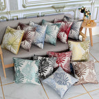 Bay Leaf Cushion Cover – Square Decorative Throw Pillow Case for Boho Home Decor