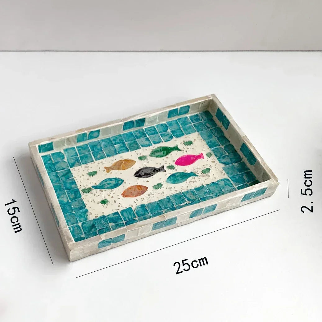 Handmade Shell Tray – Oval & Rectangular Decorative Jewelry Organizer for Boho Home Decor