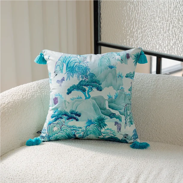 Vintage Velvet Animal Print Pillow Cover – Double-Sided Decorative Cushion for Boho & Eclectic Homes