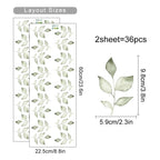 Boho Floral Leaf Wall Stickers – Removable 3D Vinyl Decals for Kids' Nursery & Home Decor - Neutral Flowers