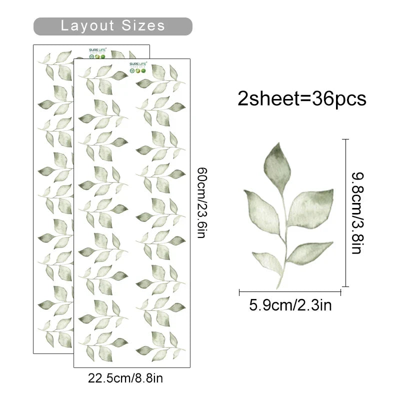 Boho Floral Leaf Wall Stickers – Removable 3D Vinyl Decals for Kids' Nursery & Home Decor - Pink Flowers