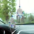 2pc Dreamcatcher Moon Wind Chime Set – Boho Metal Beaded Hanging Ornaments for Car, Window, or Home | Housewarming Gift