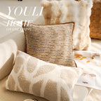 Neutral Textured Throw Pillow Covers