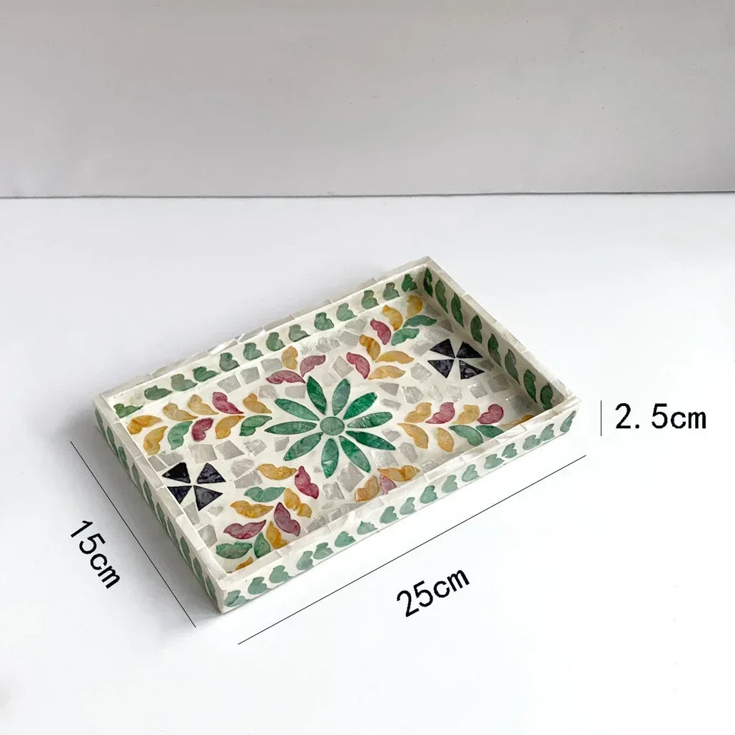 Handmade Shell Tray – Oval & Rectangular Decorative Jewelry Organizer for Boho Home Decor